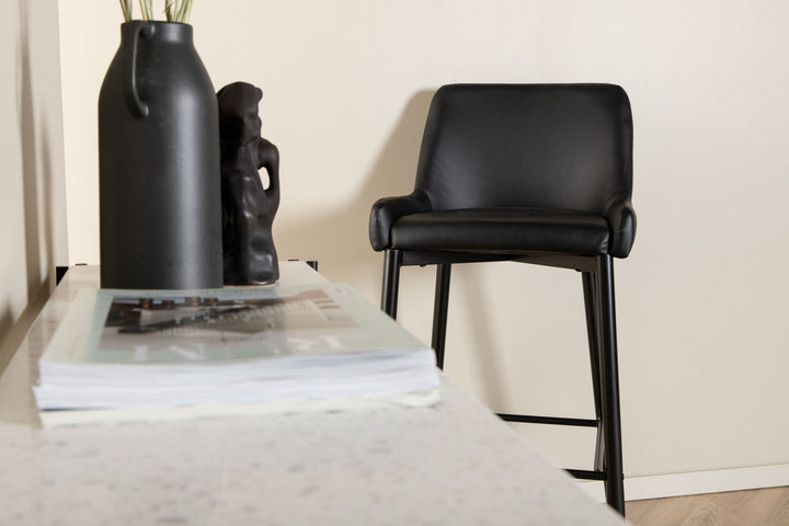 Venture Home Plaza Bar Chair 2-pack - Black / Black PU