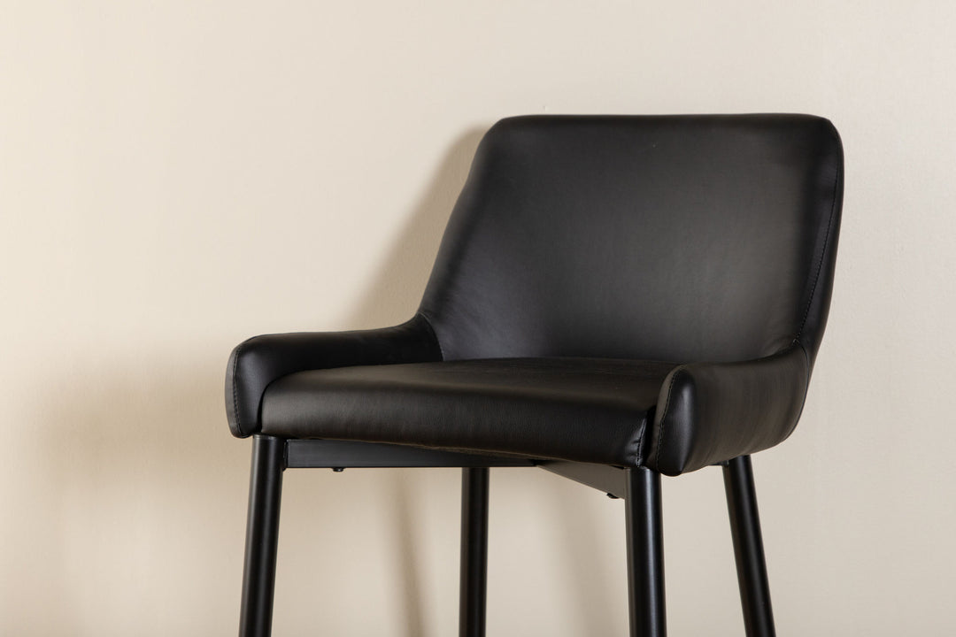 Venture Home Plaza Bar Chair 2-pack - Black / Black PU