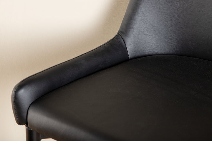 Venture Home Plaza Bar Chair 2-pack - Black / Black PU