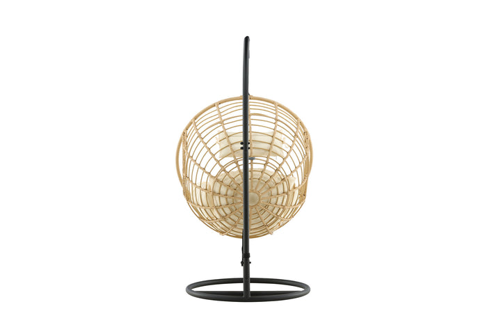 Venture Home Viga - Hanging Chair Round - Black Frame / Natur Wicker / Offwhite Cushion