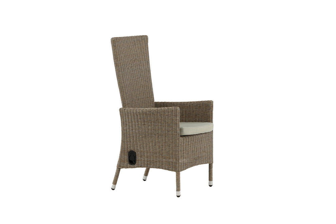 Venture Home Toscana Recliner Chair - Nature Wicker / Nature cushion