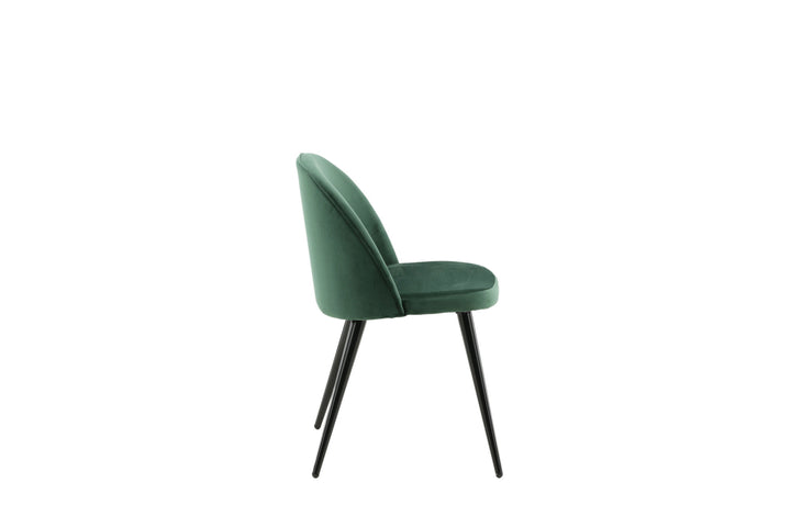 Venture Home Velvet Matstol 2-pack - Svart / Mossgrön Sammet