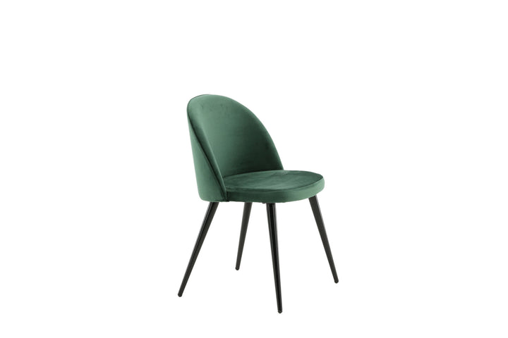 Venture Home Velvet Matstol 2-pack - Svart / Mossgrön Sammet