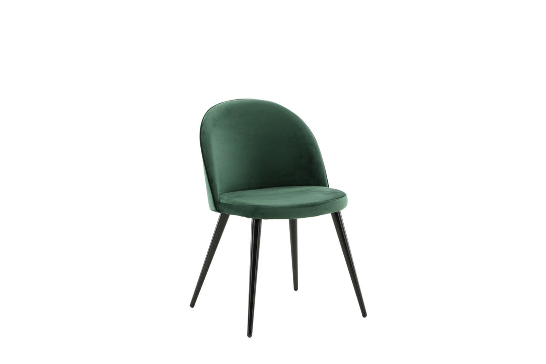Venture Home Velvet Matstol 2-pack - Svart / Mossgrön Sammet