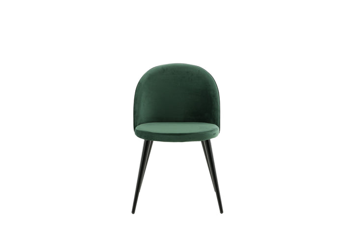 Venture Home Velvet Matstol 2-pack - Svart / Mossgrön Sammet