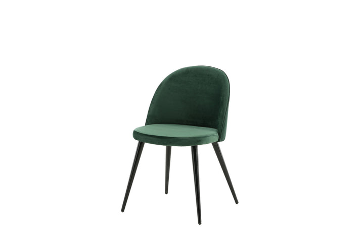 Venture Home Velvet Matstol 2-pack - Svart / Mossgrön Sammet