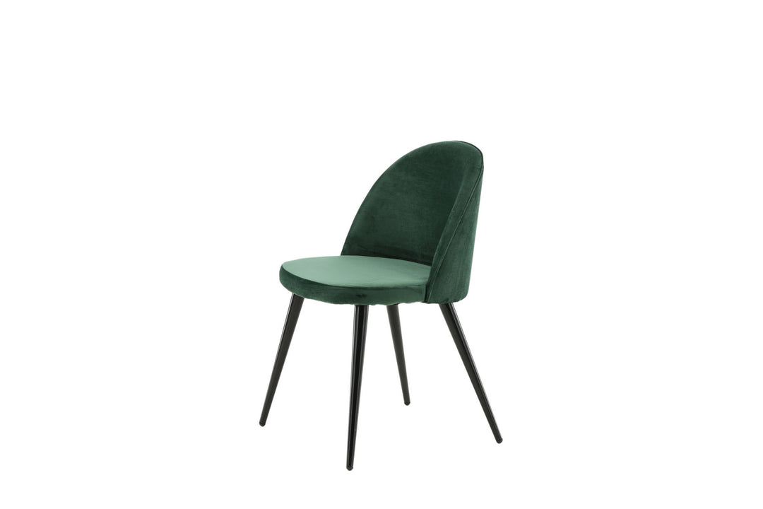 Venture Home Velvet Matstol 2-pack - Svart / Mossgrön Sammet