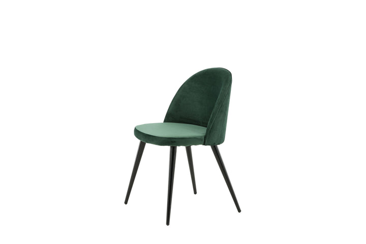 Venture Home Velvet Matstol 2-pack - Svart / Mossgrön Sammet