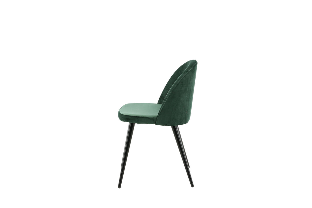 Venture Home Velvet Matstol 2-pack - Svart / Mossgrön Sammet