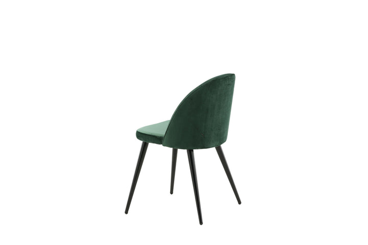 Venture Home Velvet Matstol 2-pack - Svart / Mossgrön Sammet