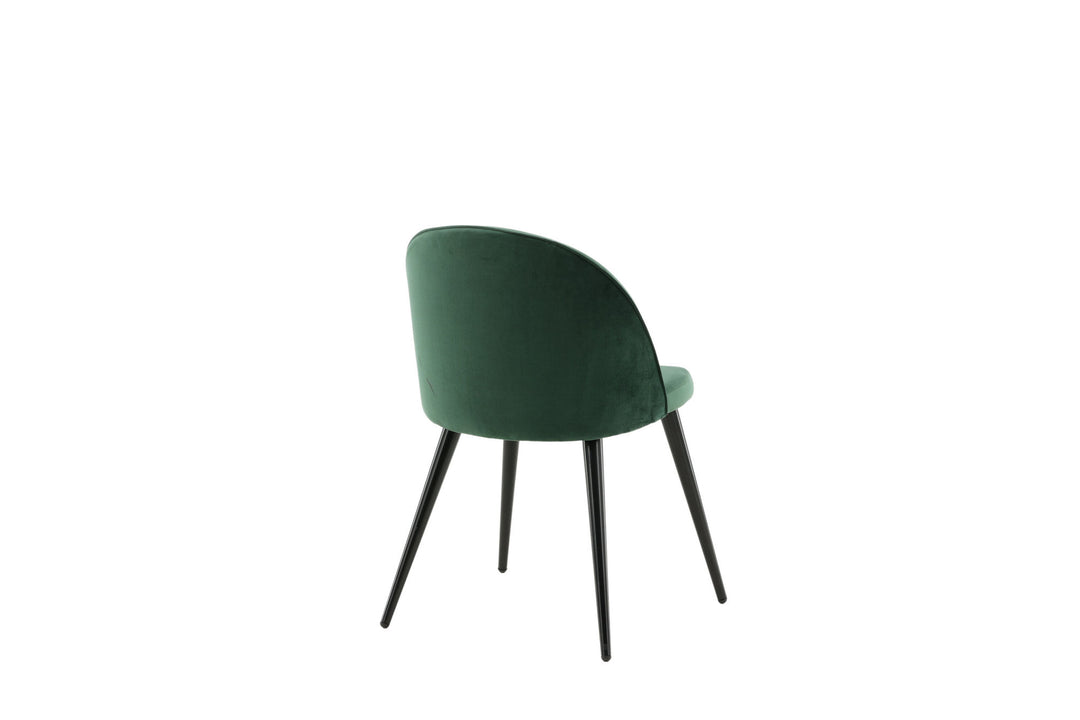Venture Home Velvet Matstol 2-pack - Svart / Mossgrön Sammet