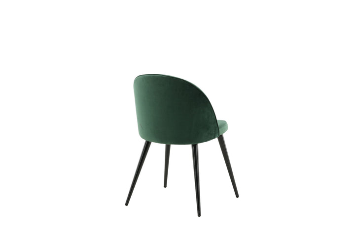 Venture Home Velvet Matstol 2-pack - Svart / Mossgrön Sammet