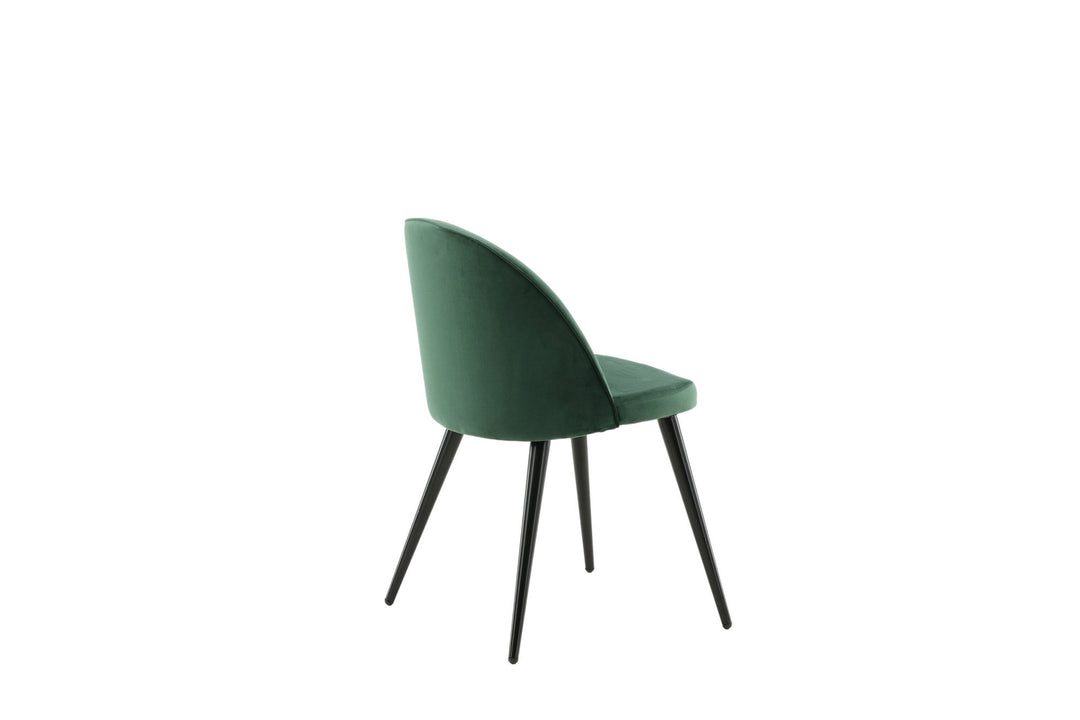 Venture Home Velvet Matstol 2-pack - Svart / Mossgrön Sammet