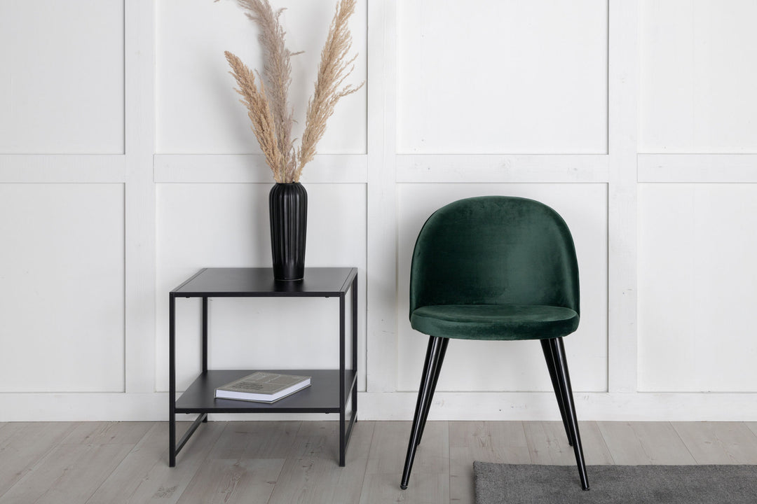 Venture Home Velvet Matstol 2-pack - Svart / Mossgrön Sammet