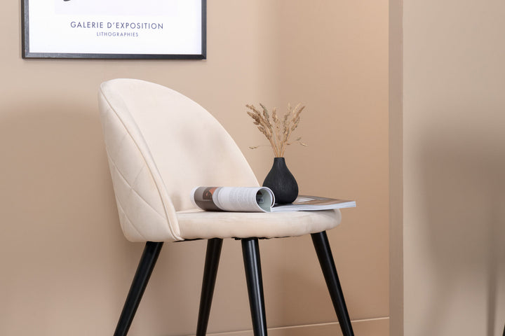 Venture Home Velvet Stitches Chair 2-pack - Black / Beige Velvet