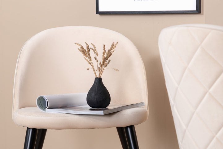 Venture Home Velvet Stitches Chair 2-pack - Black / Beige Velvet