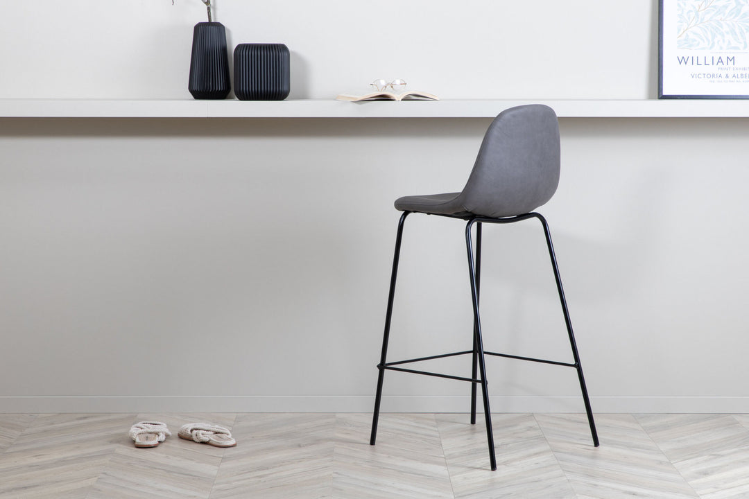 Venture Home Polar Bar Chair 2-pack - Black / Grey Micro Fibre