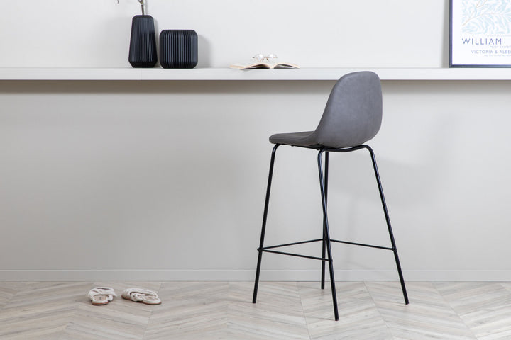 Venture Home Polar Bar Chair 2-pack - Black / Grey Micro Fibre