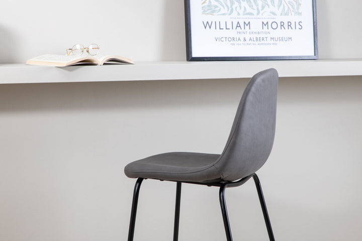 Venture Home Polar Bar Chair 2-pack - Black / Grey Micro Fibre