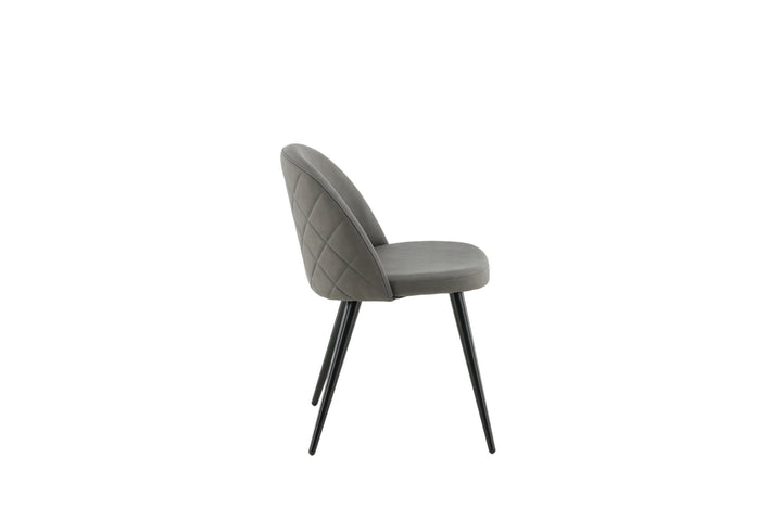 Venture Home Velvet Stitches Chair Black / Grey Micro Fibre