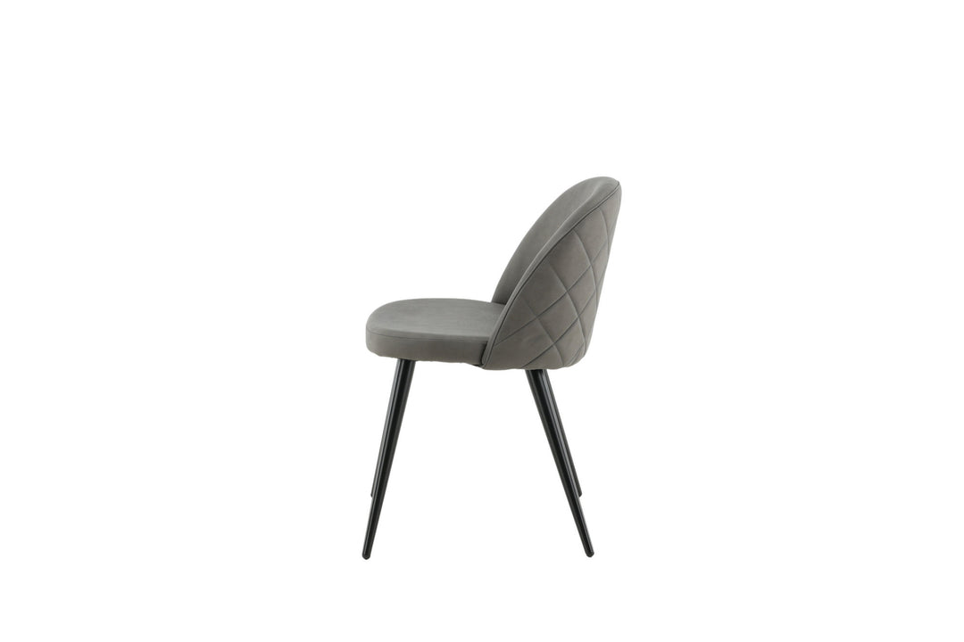 Venture Home Velvet Stitches Chair Black / Grey Micro Fibre