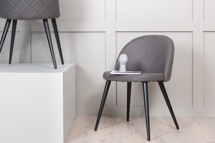 Venture Home Velvet Stitches Chair Black / Grey Micro Fibre