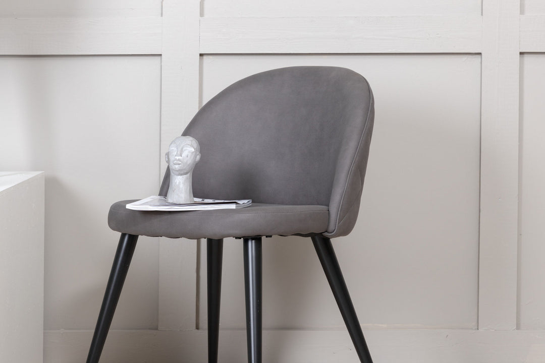 Venture Home Velvet Stitches Chair Black / Grey Micro Fibre