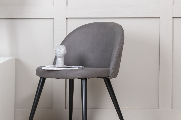 Venture Home Velvet Stitches Chair Black / Grey Micro Fibre