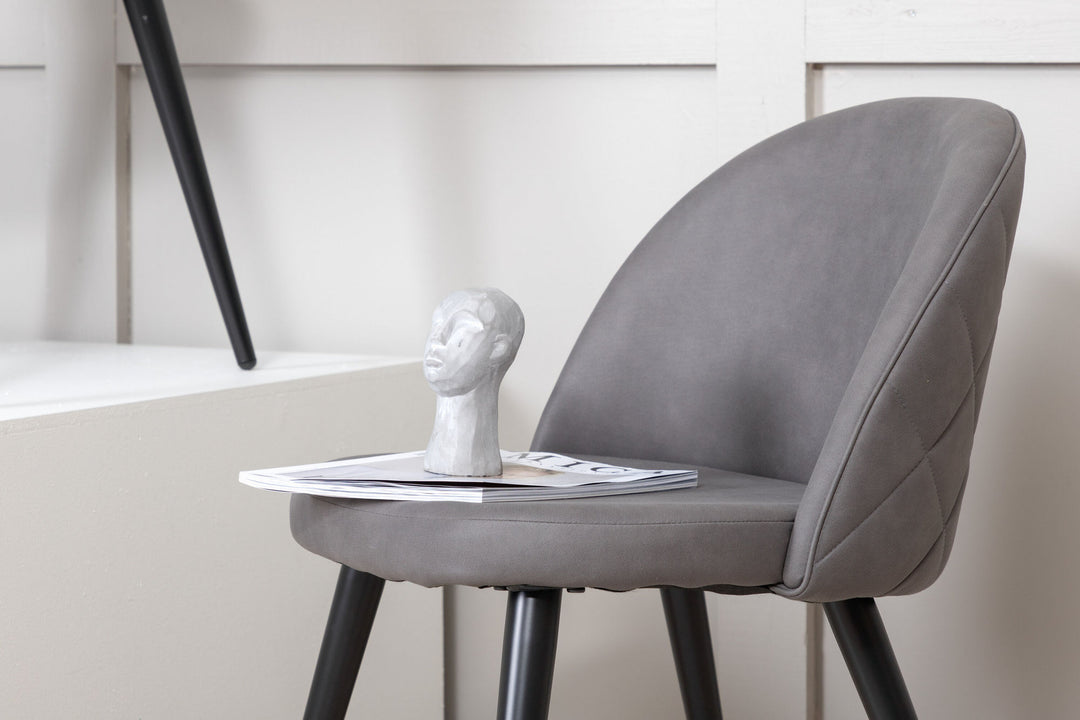 Venture Home Velvet Stitches Chair Black / Grey Micro Fibre