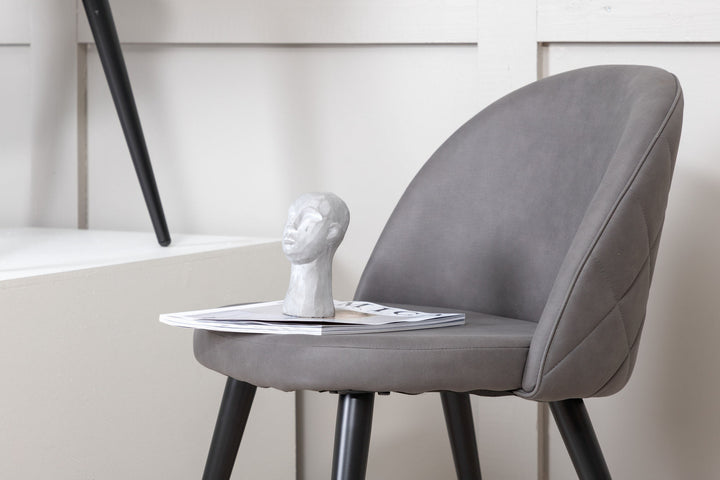 Venture Home Velvet Stitches Chair Black / Grey Micro Fibre