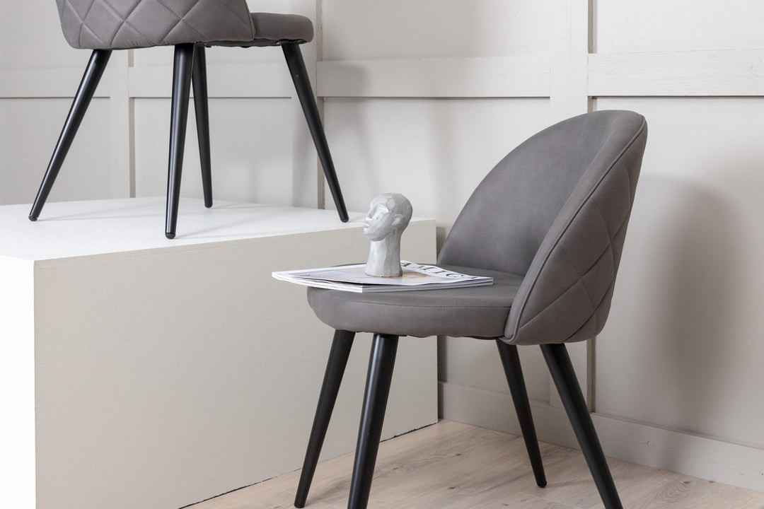 Venture Home Velvet Stitches Chair Black / Grey Micro Fibre