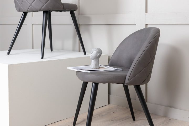 Venture Home Velvet Stitches Chair Black / Grey Micro Fibre