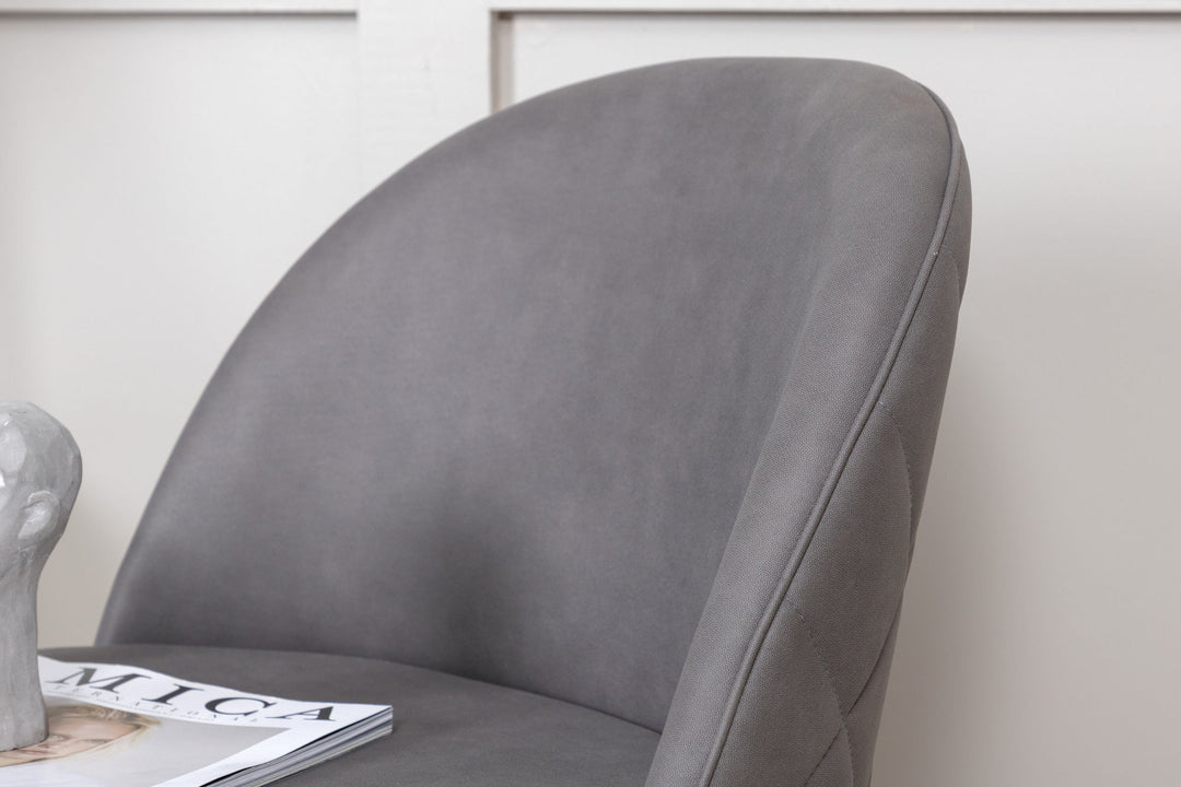 Venture Home Velvet Stitches Chair Black / Grey Micro Fibre