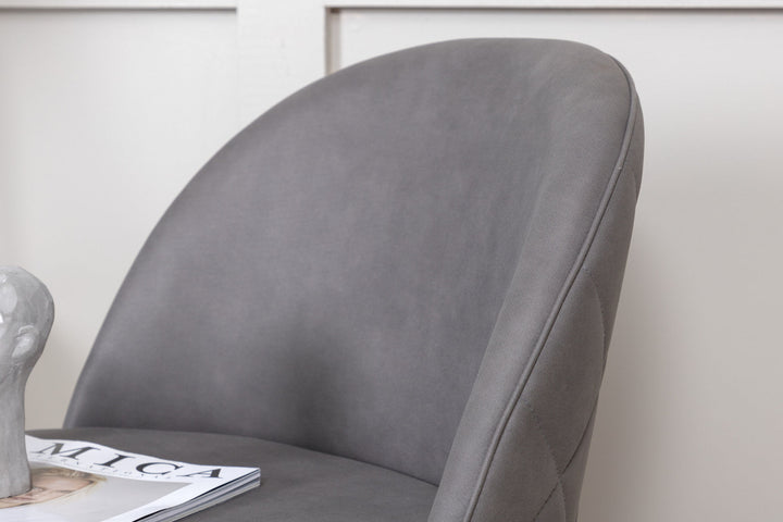 Venture Home Velvet Stitches Chair Black / Grey Micro Fibre