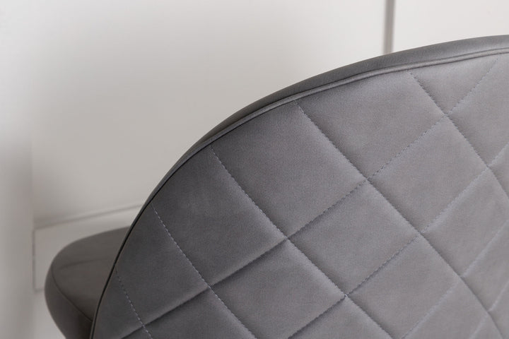 Venture Home Velvet Stitches Chair Black / Grey Micro Fibre