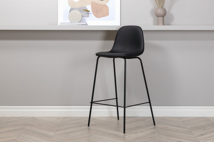 Venture Home Polar Bar Chair 2-pack - Black / Black PU