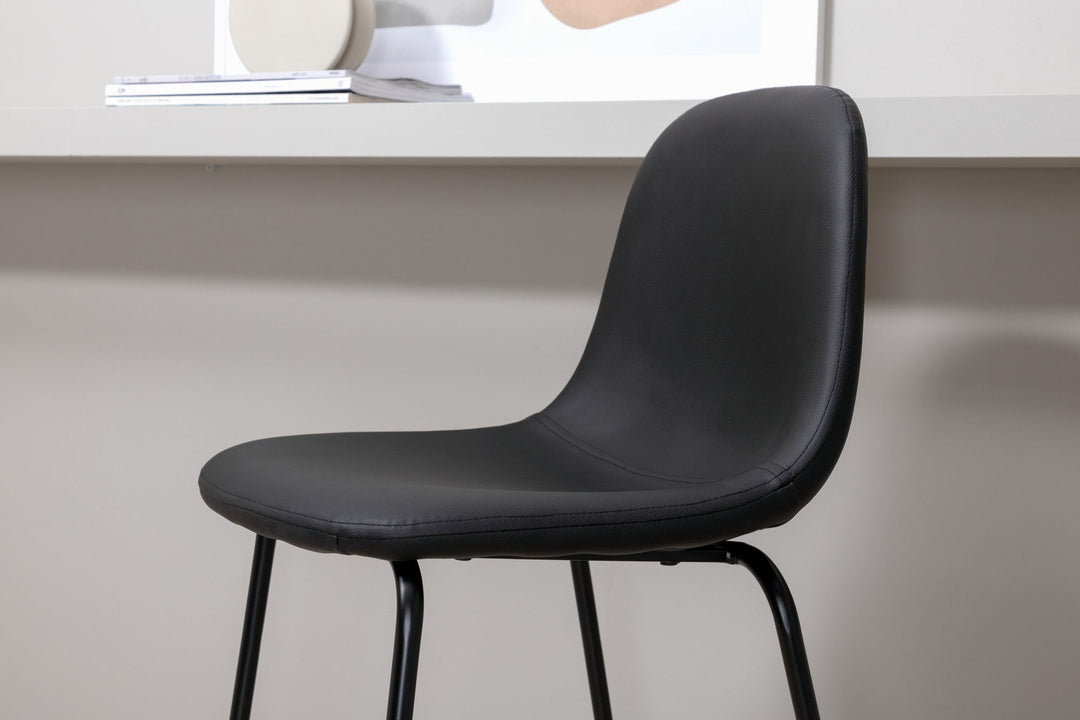 Venture Home Polar Bar Chair 2-pack - Black / Black PU