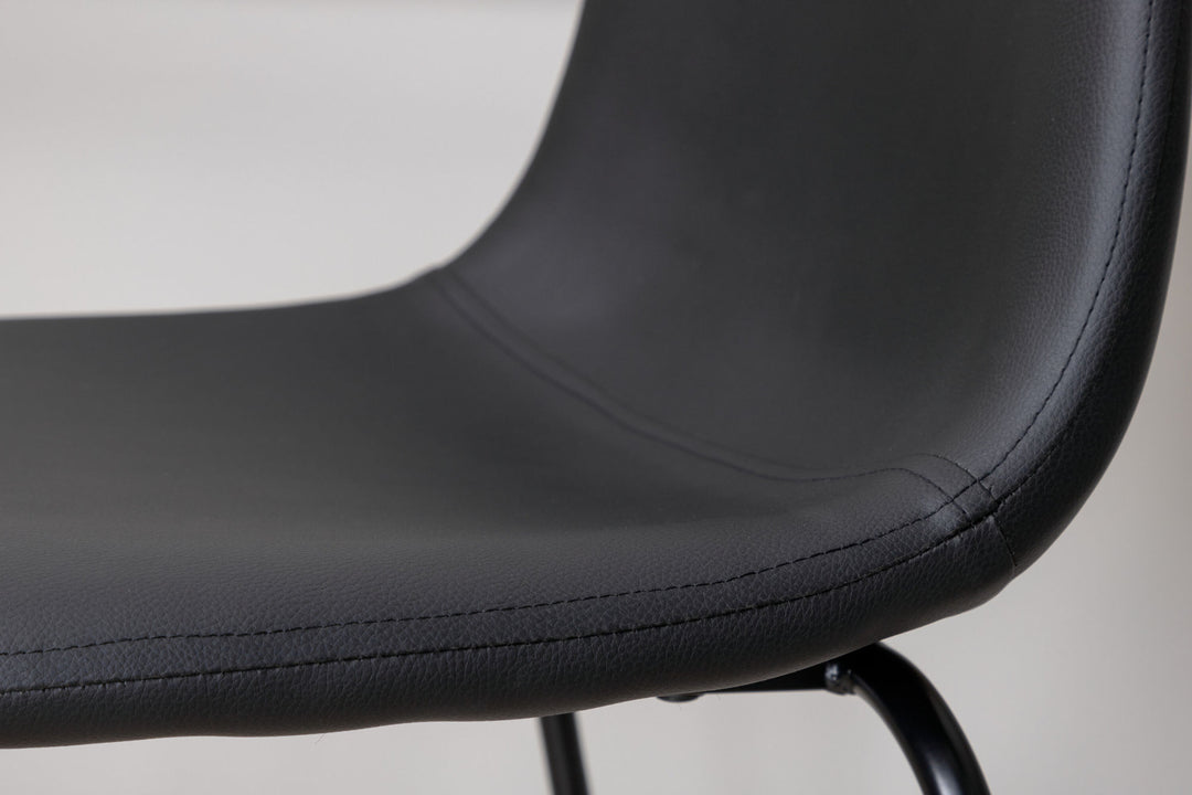 Venture Home Polar Bar Chair 2-pack - Black / Black PU