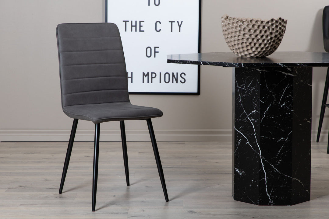 Venture Home Windu Lyx Chair 2-pack - Black / Grey Micro Fibre