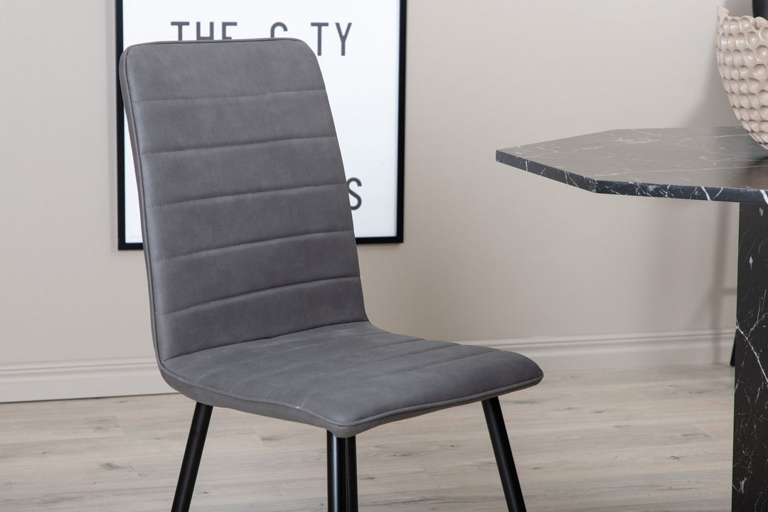 Venture Home Windu Lyx Chair 2-pack - Black / Grey Micro Fibre