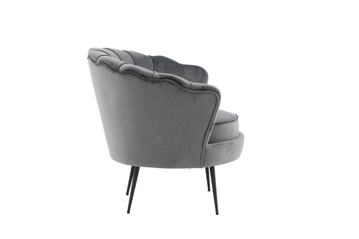 Venture Home Calais Single Sofa - Black / Dark Grey Velvet