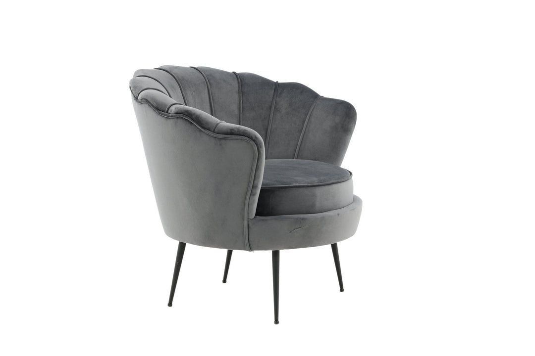 Venture Home Calais Single Sofa - Black / Dark Grey Velvet
