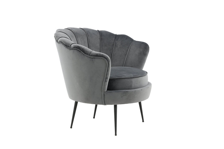 Venture Home Calais Single Sofa - Black / Dark Grey Velvet
