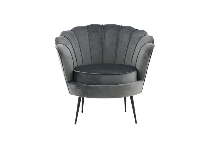 Venture Home Calais Single Sofa - Black / Dark Grey Velvet