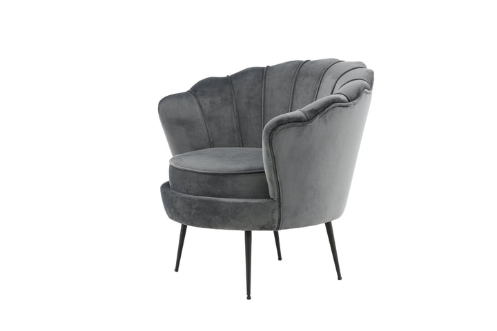 Venture Home Calais Single Sofa - Black / Dark Grey Velvet
