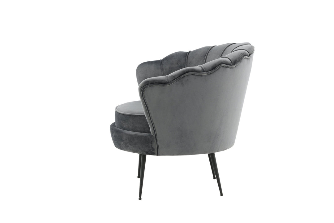 Venture Home Calais Single Sofa - Black / Dark Grey Velvet
