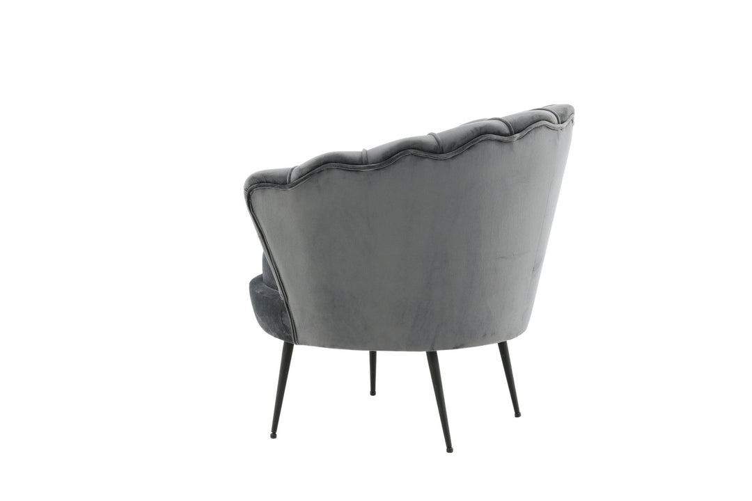 Venture Home Calais Single Sofa - Black / Dark Grey Velvet