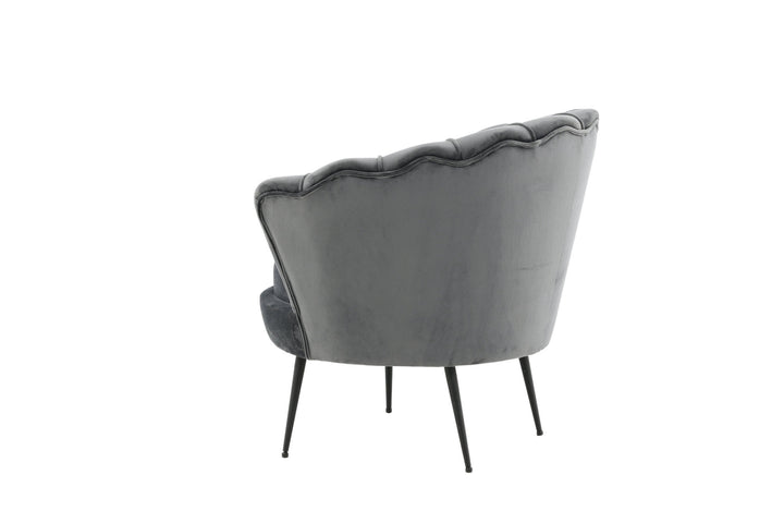 Venture Home Calais Single Sofa - Black / Dark Grey Velvet