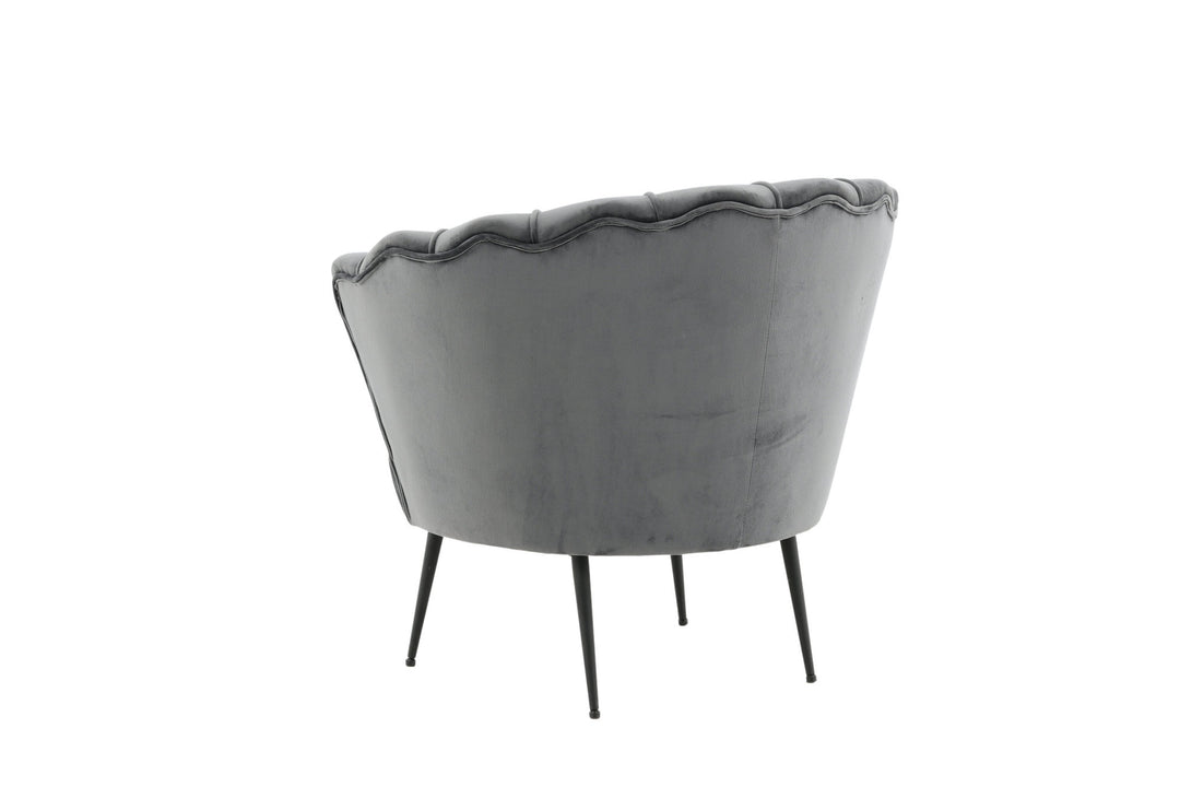 Venture Home Calais Single Sofa - Black / Dark Grey Velvet