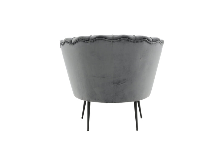 Venture Home Calais Single Sofa - Black / Dark Grey Velvet